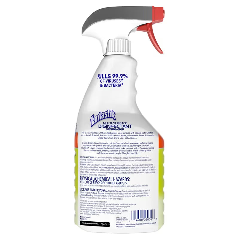 Fantastik® Herbal All Purpose Cleaner Disinfectant – 32 oz RTU Spray, 8/Case