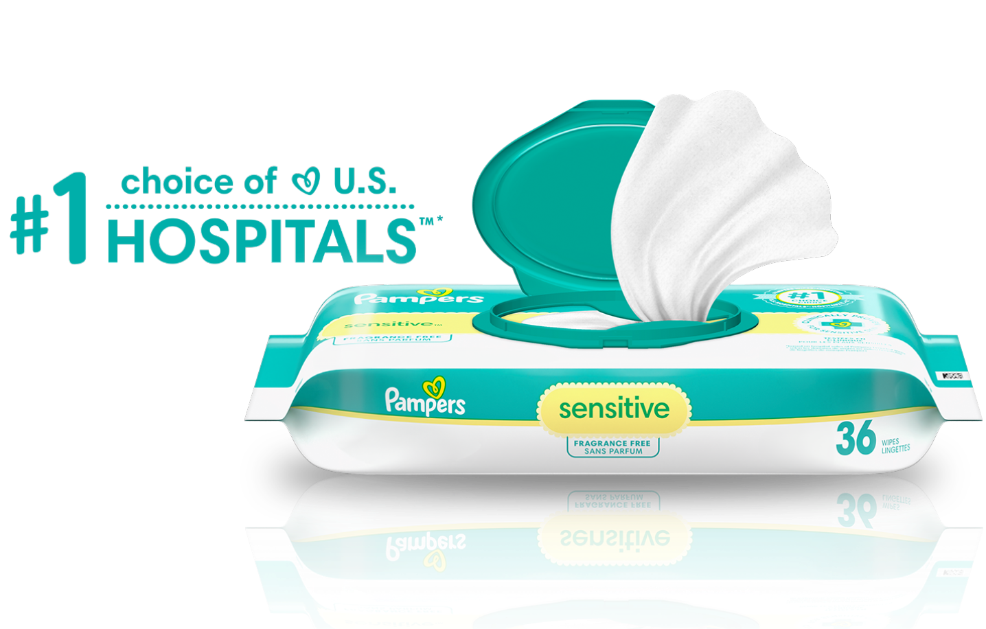8 - Pack Pampers Sensitive Fragrance Free Wipes 56 count