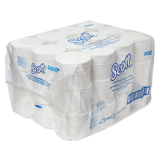 Scott Essential Coreless Standard Roll Toilet Paper, 2-Ply, 1000 Sheets, 36 Rolls/Case