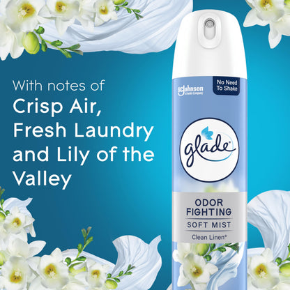 Glade Air Freshener Spray Clean Linen – Case of 6 x 8oz Cans