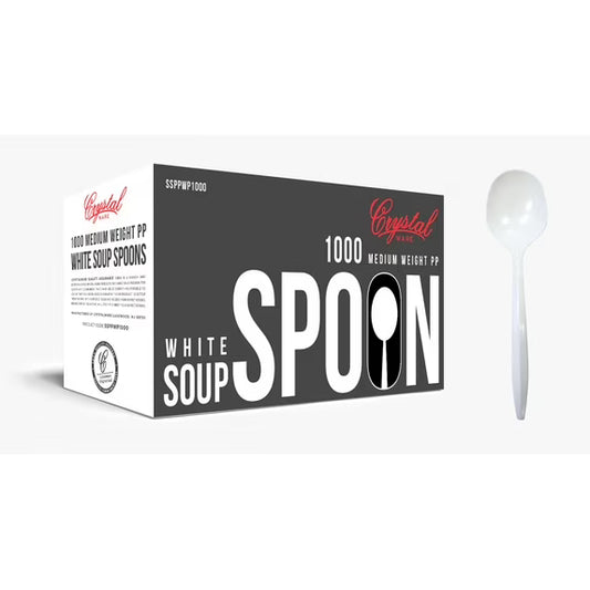Crystalware Medium Weight Plastic Teaspoons, 1000 Count
