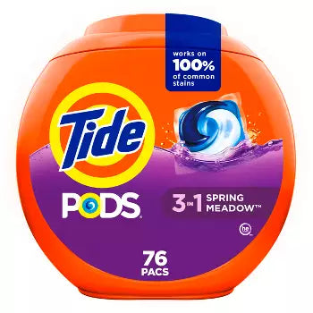 Tide Pods 3-in-1 76 Count Spring Meadow, Case of 4