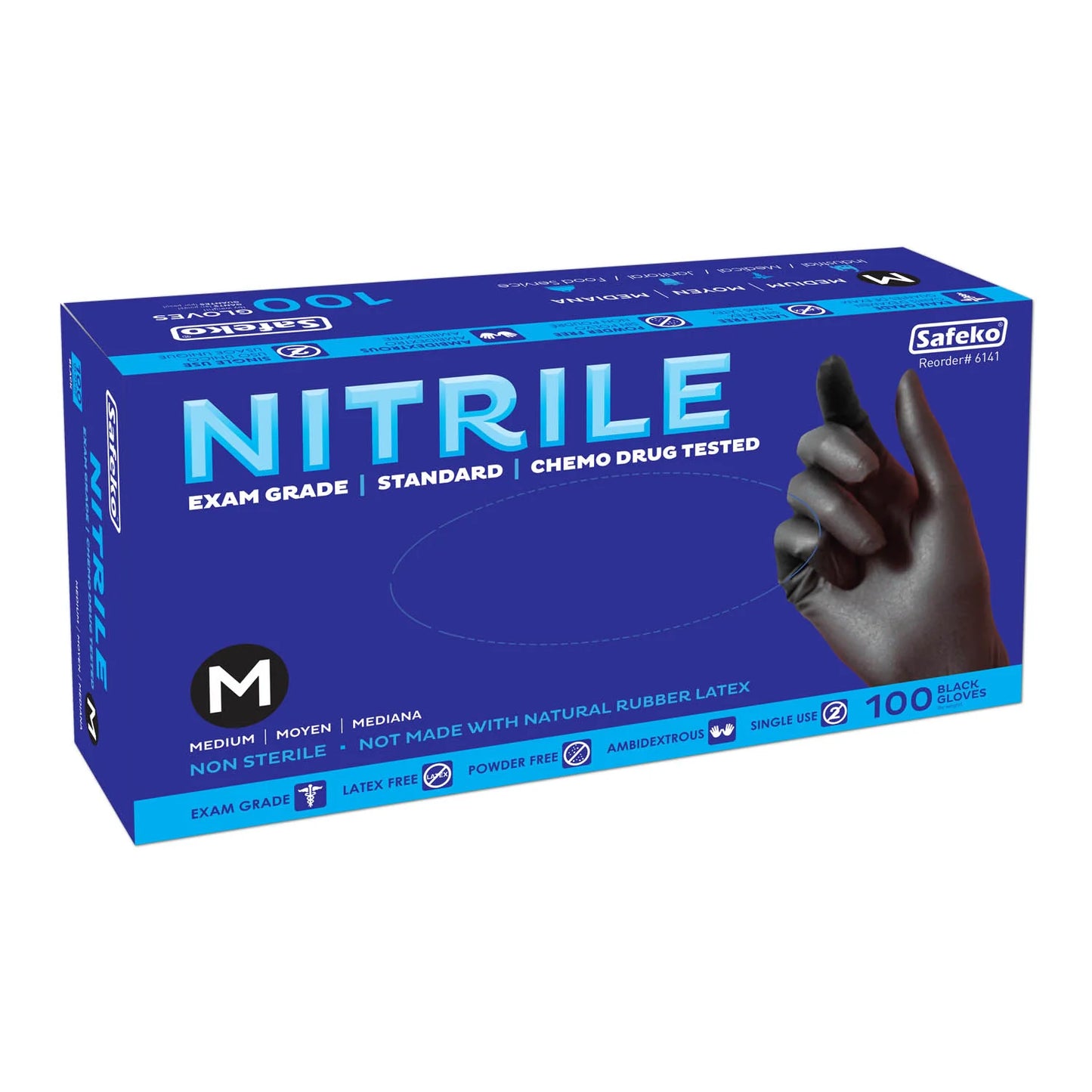 Black Nitrile Gloves – Case of 10 (1000 Gloves)