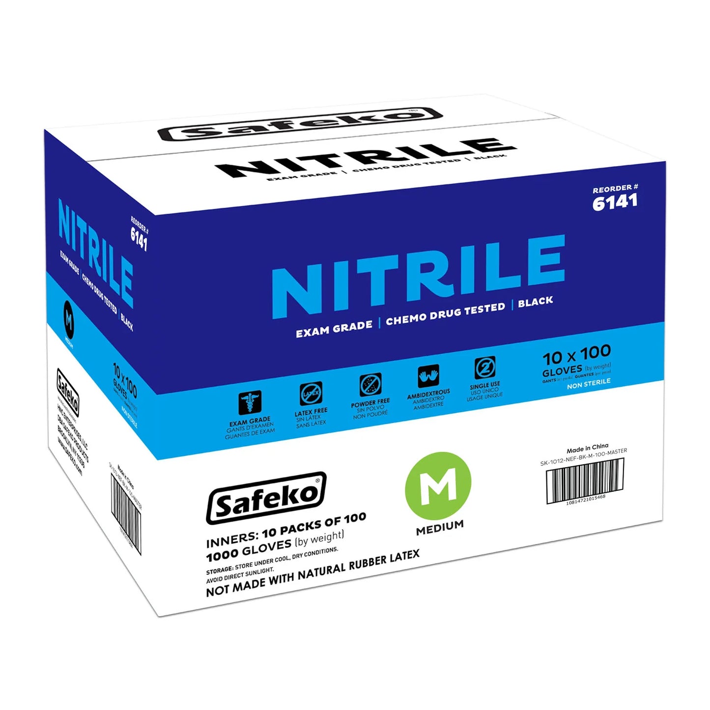 Black Nitrile Gloves – Case of 10 (1000 Gloves)
