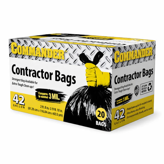 Commander Contractor Garbage Bags, 42 Gallon (20 Count)