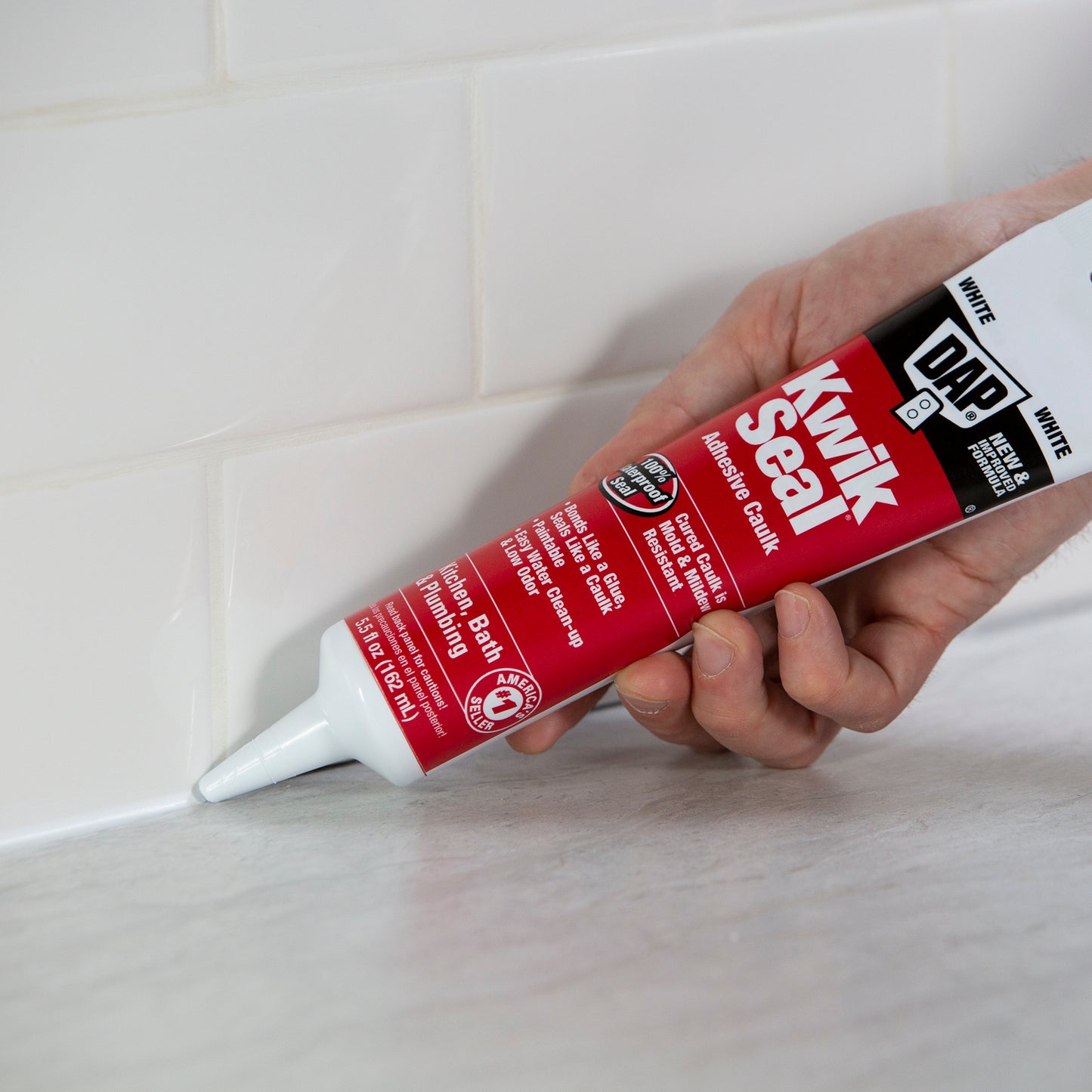 DAP Kwik Seal Waterproof Caulk, White, 5.5 fl oz (Pack of 12)