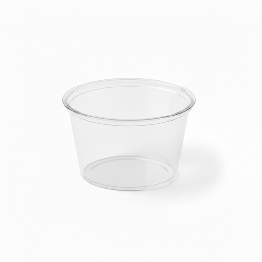 1 oz Clear Plastic Portion Cups — Case of 2,500 (20 Packs × 125 Cups)