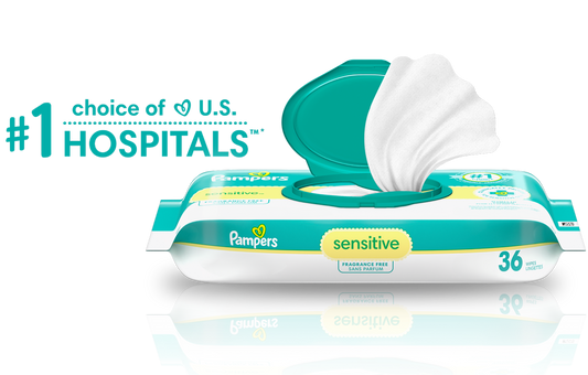 8 - Pack Pampers Sensitive Fragrance Free Wipes 56 count