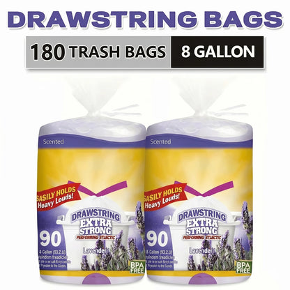 Xtratuff Trash Bag Drawstring 8 Gallon Lavender - 2 Pack (180CT)
