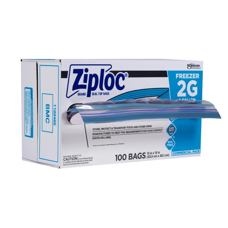 Ziploc 2-Gallon Freezer Storage Bags – 100 Count